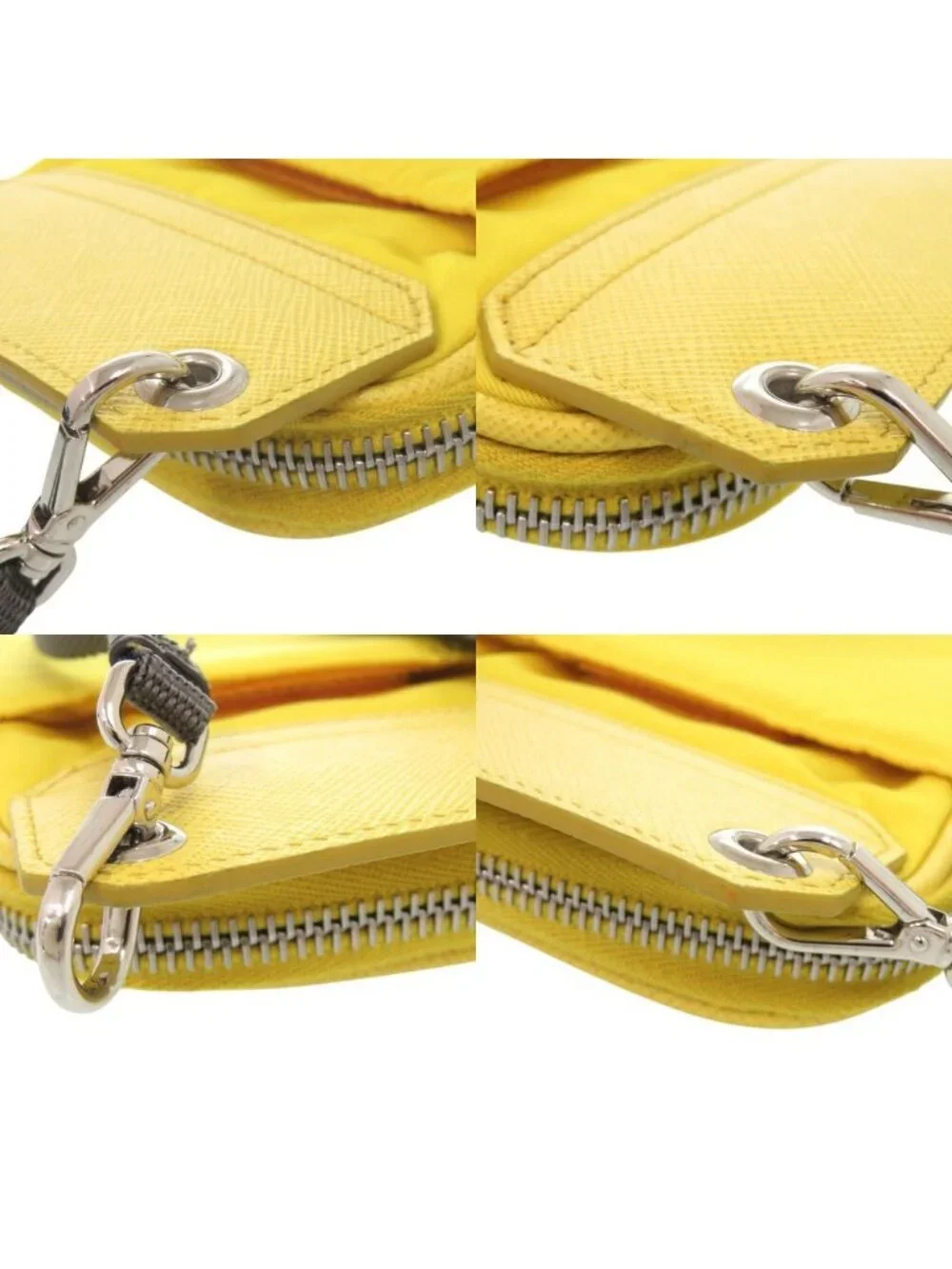 Prada Triangle Nylon Leather Yellow Phone Case Shoulder Pouch